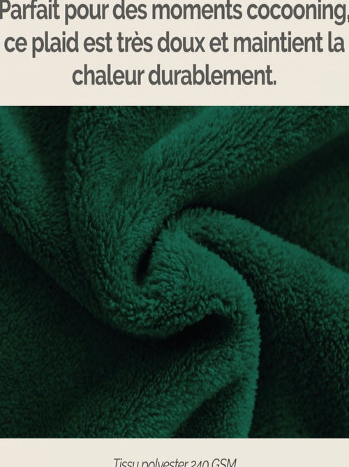 Couverture, plaid polaire, jeté de canapé - Vivezen - Kiabi