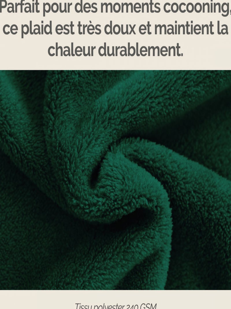 Couverture, plaid polaire, jeté de canapé - Vivezen Vert - Kiabi