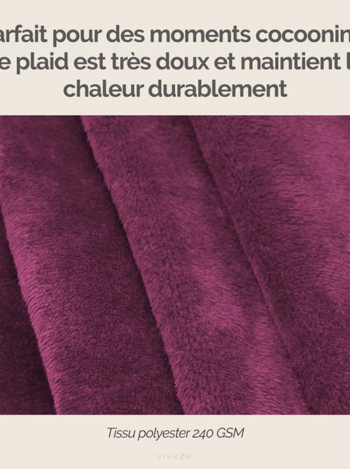 Couverture, plaid polaire, jeté de canapé - Vivezen - Kiabi