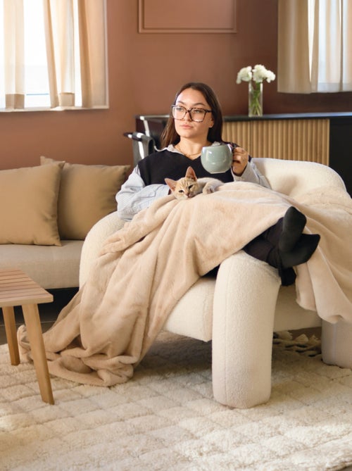 Couverture, plaid polaire, jeté de canapé Cosy ultra doux - Vivezen - Kiabi