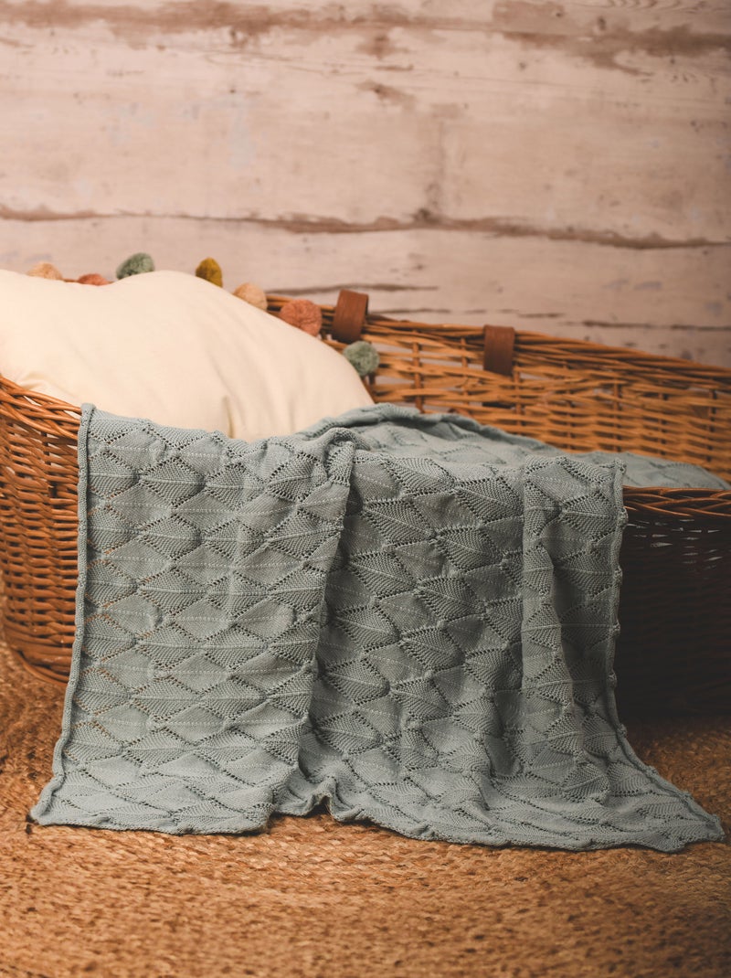 Couverture Plume en coton Bleu - Kiabi