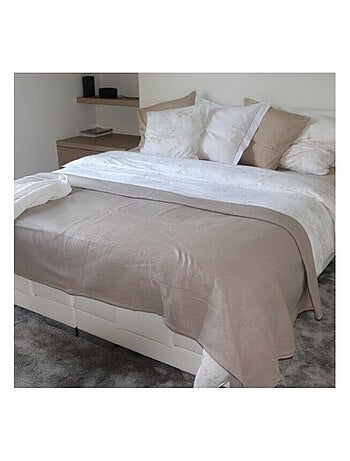 Couverture polaire 220x240 gris perle