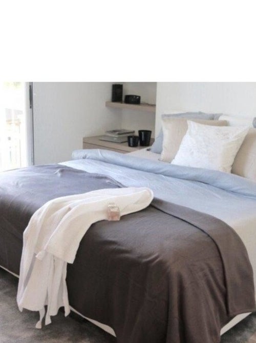 Couverture polaire 220x240 gris souris - Kiabi
