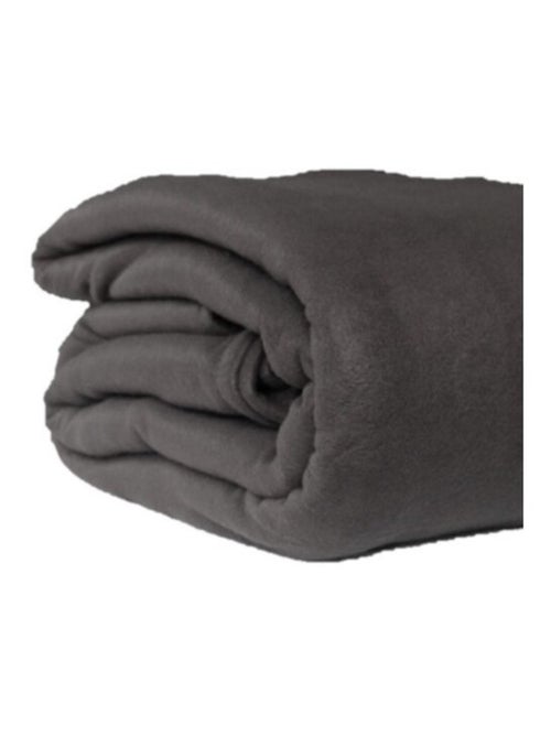 Couverture polaire 220x240 gris souris - Kiabi