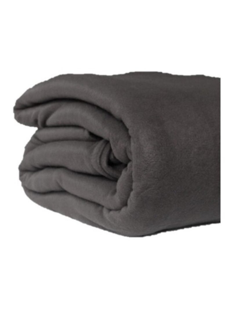 Couverture polaire 220x240 gris souris Gris - Kiabi