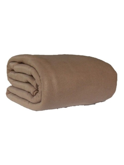 Couverture polaire 220x240 taupe - Kiabi