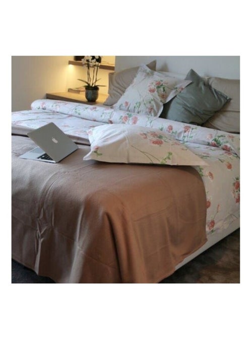 Couverture polaire 220x240 taupe - Kiabi