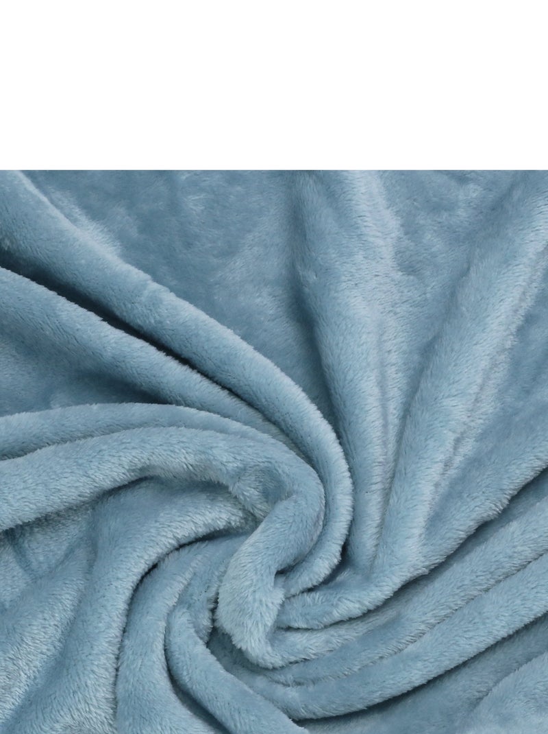 Couverture Polaire à Poils Longs Bleu - Kiabi