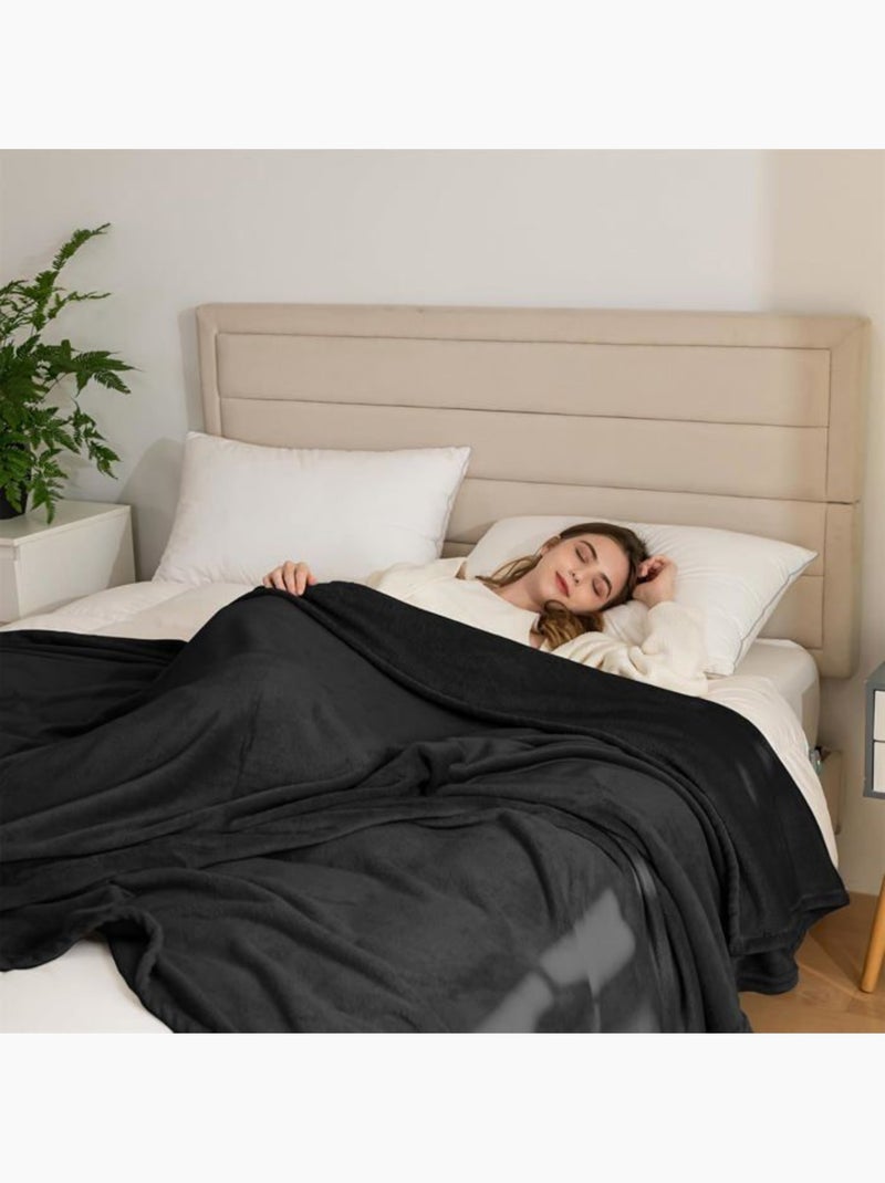 Couverture polaire en flanelle - réversible, chaude et douce - good nite Noir - Kiabi