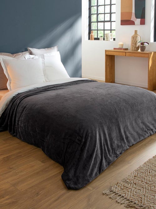 Couverture Polaire Extra Douce Coloris Anthracite - DODO - Kiabi