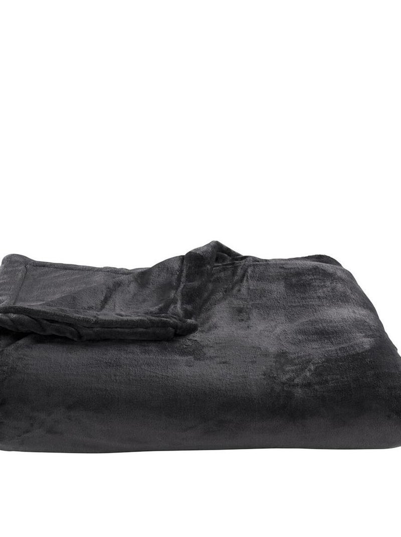 Couverture Polaire Extra Douce Coloris Anthracite - DODO Gris - Kiabi