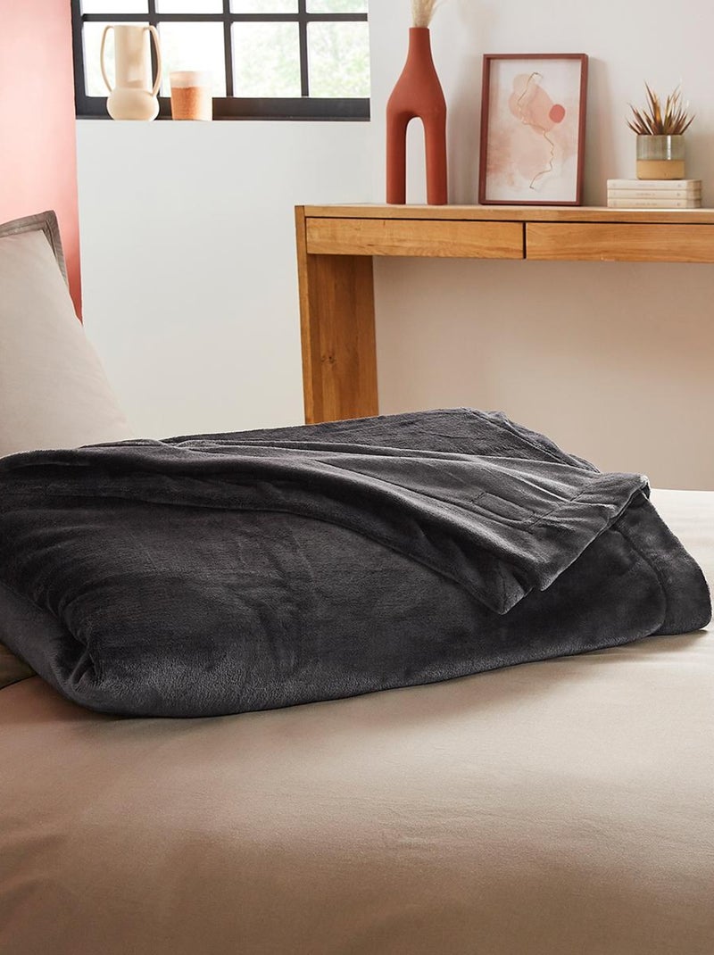 Couverture Polaire Extra Douce Coloris Anthracite - DODO Gris - Kiabi