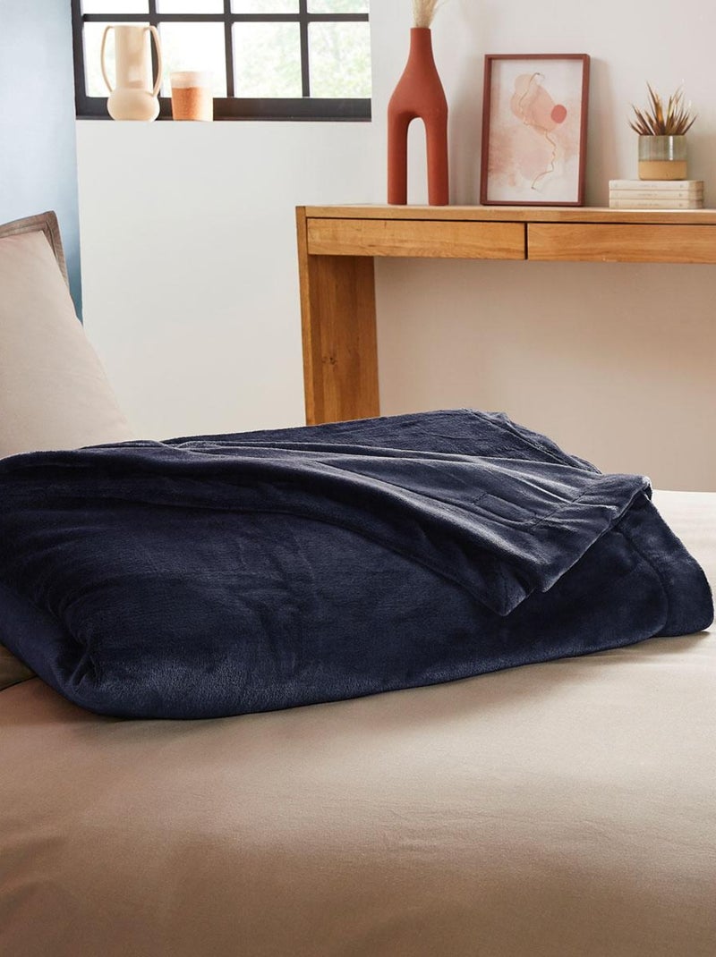 Couverture Polaire Extra Douce Coloris Bleu - DODO Bleu foncé - Kiabi