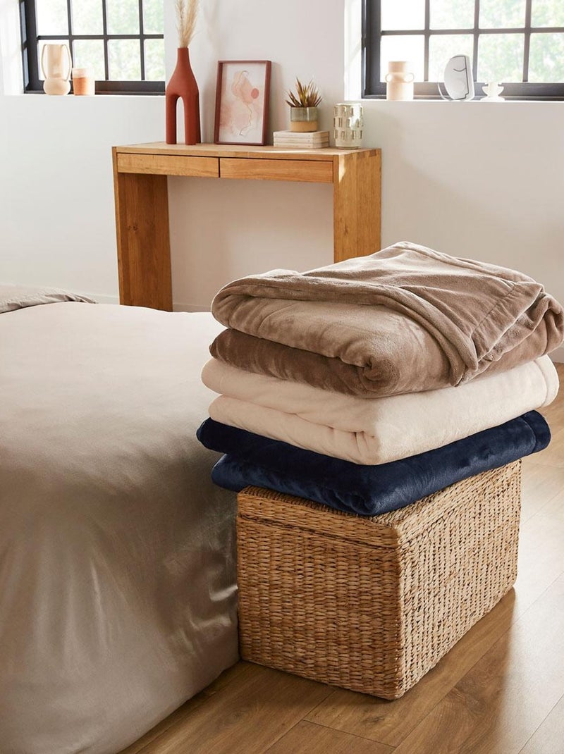 Couverture Polaire Extra Douce Coloris Bleu - DODO Bleu foncé - Kiabi