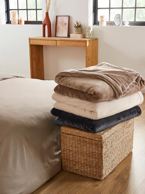 Couverture Polaire Extra Douce Coloris Ecru - DODO - Kiabi