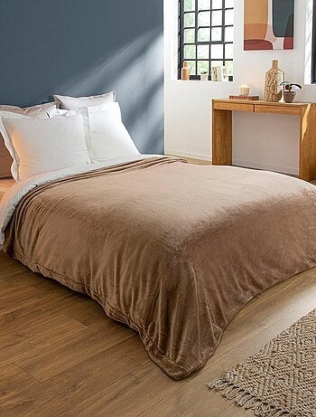 Couverture Polaire Extra Douce Coloris Taupe - DODO