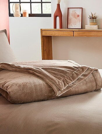 Couverture Polaire Extra Douce Coloris Taupe - DODO
