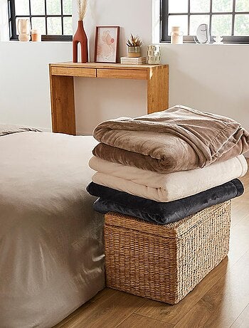 Couverture Polaire Extra Douce Coloris Taupe - DODO