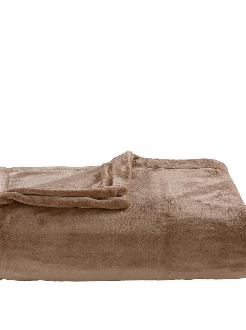 Couverture Polaire Extra Douce Coloris Taupe - DODO Marron - Kiabi