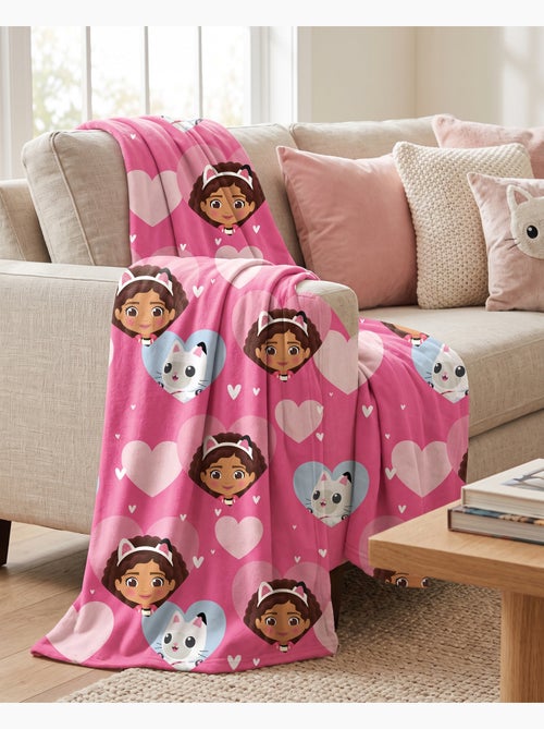 Couverture Polaire Gabby et Chat Licence Officielle DreamWorks 130x160cm - Plaid Doux et Chaud - Kiabi