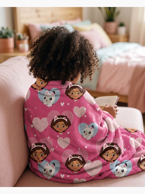 Couverture Polaire Gabby et Chat Licence Officielle DreamWorks 130x160cm - Plaid Doux et Chaud - Kiabi