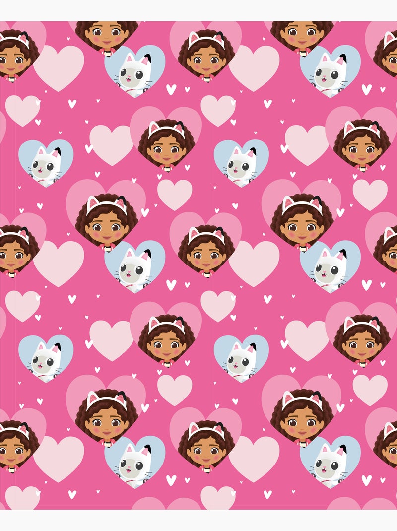 Couverture Polaire Gabby et Chat Licence Officielle DreamWorks 130x160cm - Plaid Doux et Chaud Beige/Rose - Kiabi