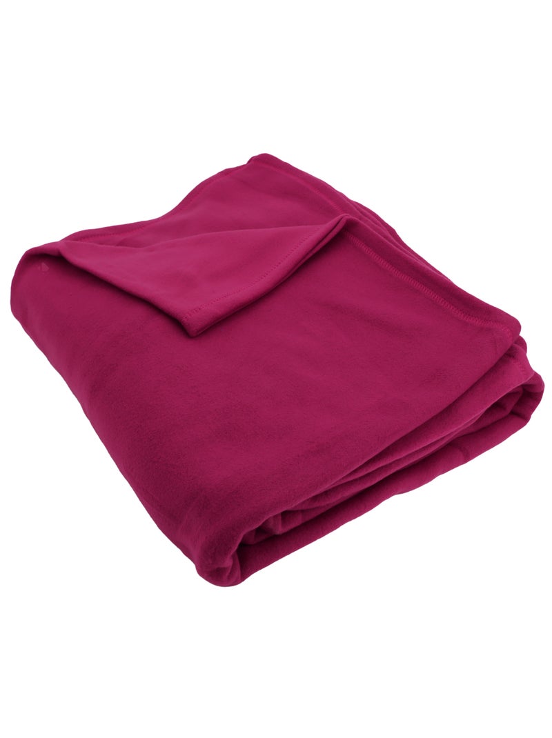 Couverture polaire ISBA traité non-feu Violet prune - Kiabi