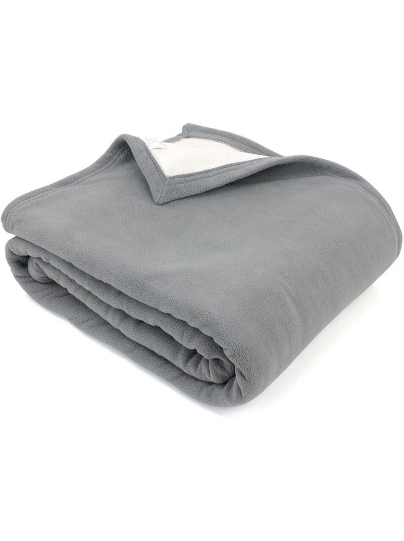 Couverture polaire NARVIK luxe Gris foncé - Kiabi