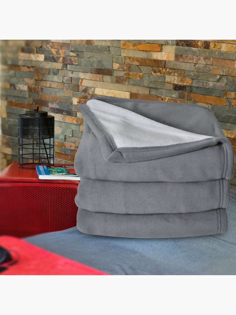 Couverture polaire NARVIK luxe Gris foncé - Kiabi