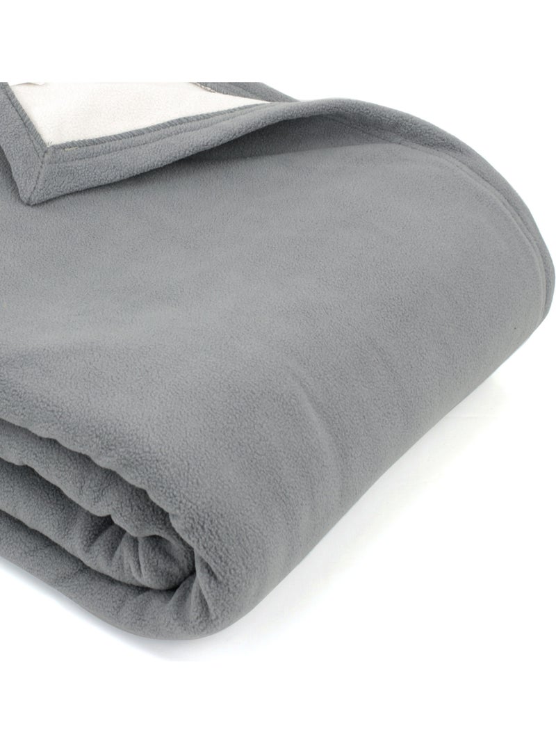 Couverture polaire NARVIK luxe Gris foncé - Kiabi