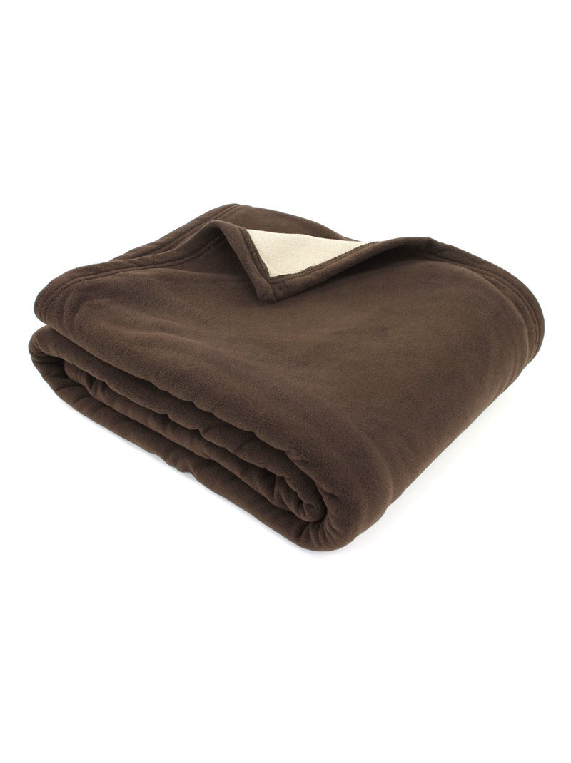 Couverture polaire NARVIK luxe Marron chocolat - Kiabi