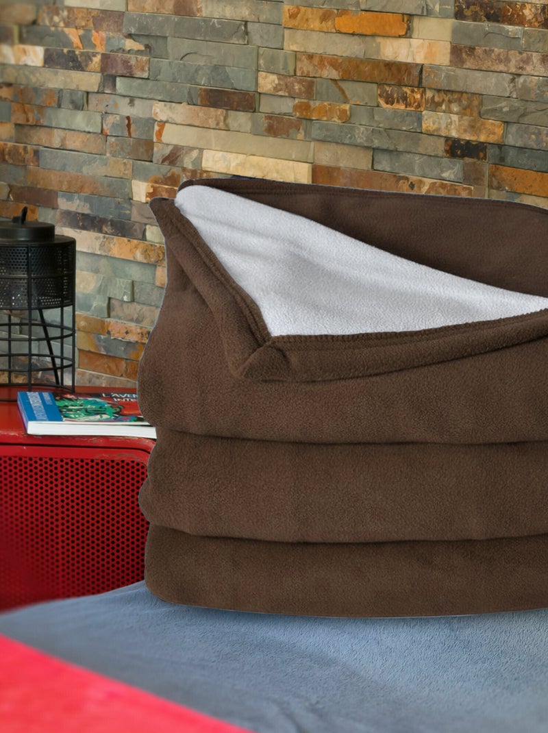 Couverture polaire NARVIK luxe Marron chocolat - Kiabi