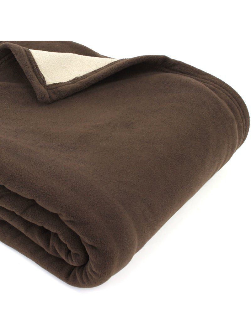 Couverture polaire NARVIK luxe Marron chocolat - Kiabi
