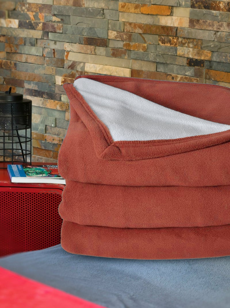 Couverture polaire NARVIK luxe Marron clair - Kiabi