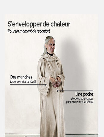 Couverture polaire plaid intégral avec manches et poche - Adulte - Vivezen