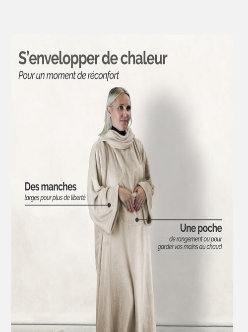 Couverture polaire plaid intégral avec manches et poche - Adulte - Vivezen - Kiabi Couverture polaire plaid intégral avec manches et poche - Adulte - Vivezen - Kiabi