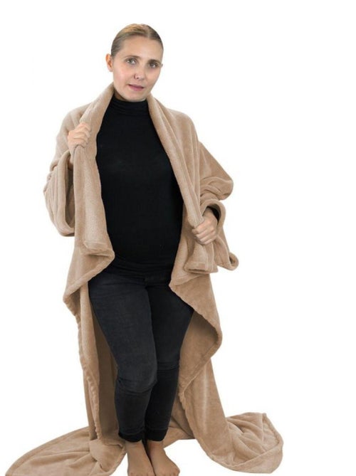 Couverture polaire plaid intégral avec manches et poche - Adulte - Vivezen - Kiabi Couverture polaire plaid intégral avec manches et poche - Adulte - Vivezen - Kiabi