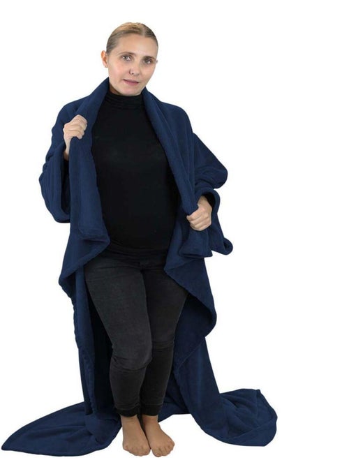 Couverture polaire plaid intégral avec manches et poche - Adulte - Vivezen - Kiabi