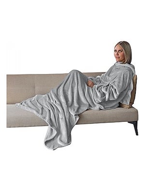 Plaid Avec Manches Et Poche - 140 X 210 Cm - Double Face Sherpa Et Flanelle - Adulte, Plusieurs Coloris - Lavable Machine