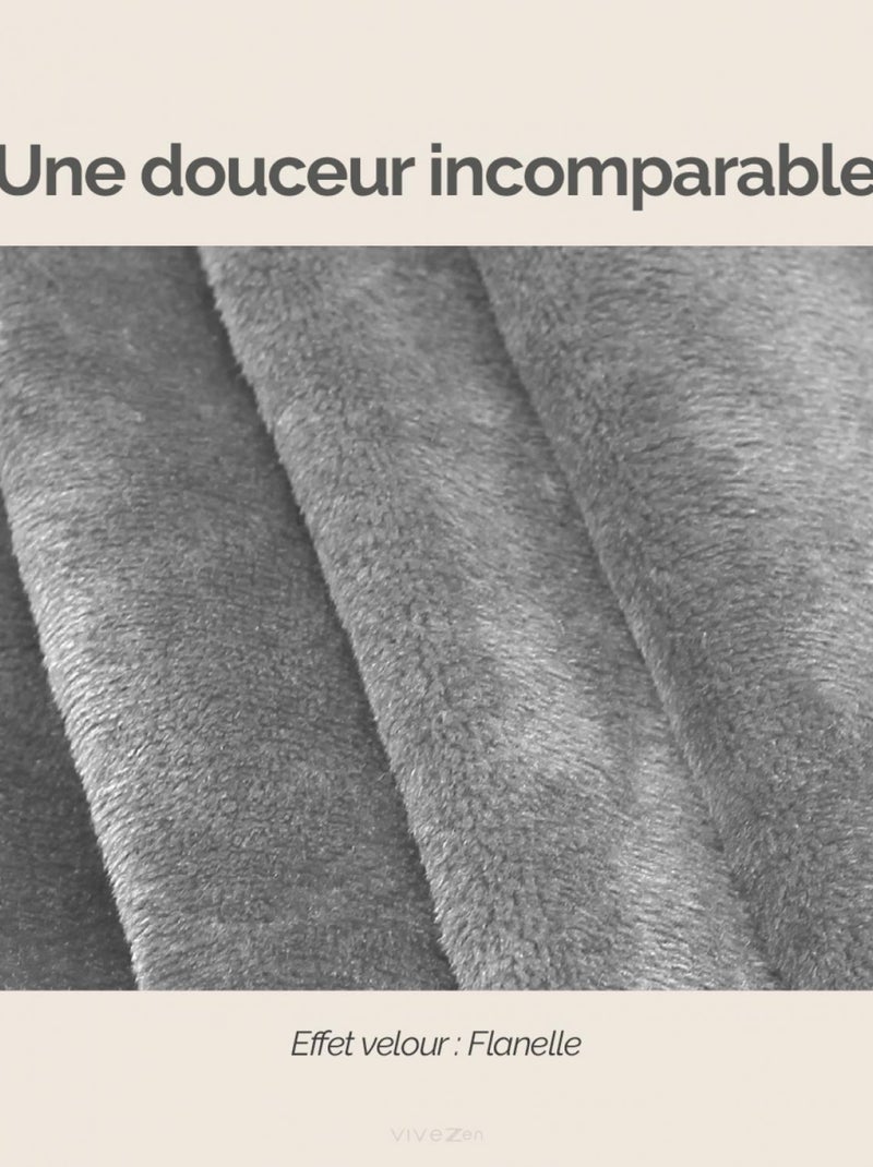 Couverture polaire plaid intégral avec manches et poche - Adulte - Vivezen Gris - Kiabi