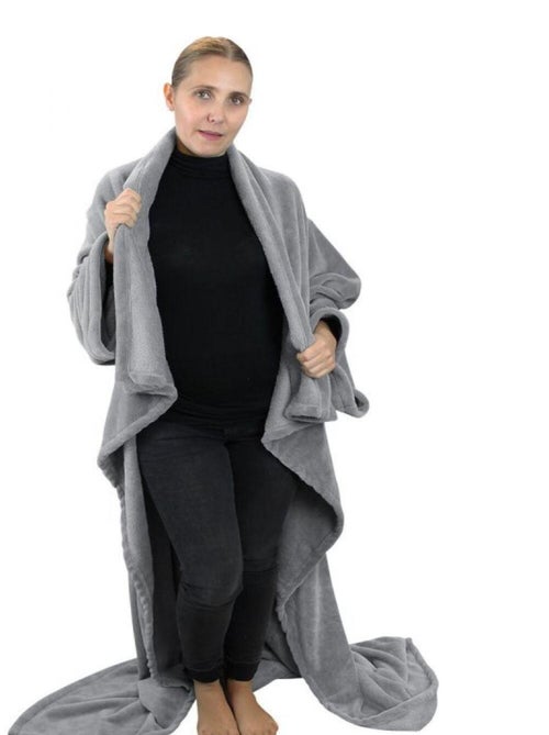 Couverture polaire plaid intégral avec manches et poche - Adulte - Vivezen - Kiabi Couverture polaire plaid intégral avec manches et poche - Adulte - Vivezen - Kiabi