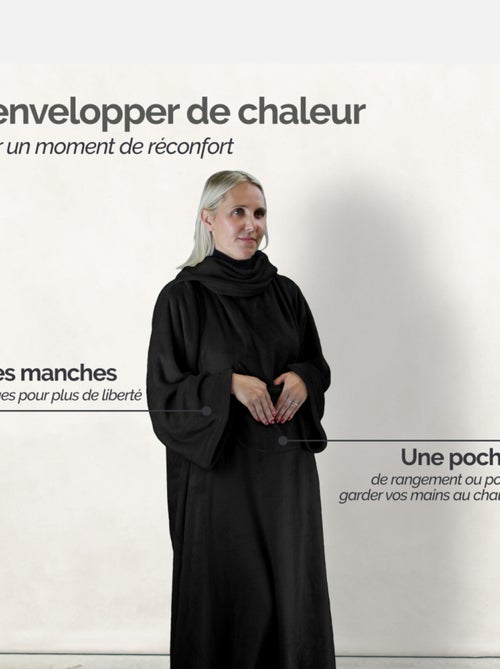 Couverture polaire plaid intégral avec manches et poche - Adulte - Vivezen - Kiabi Couverture polaire plaid intégral avec manches et poche - Adulte - Vivezen - Kiabi