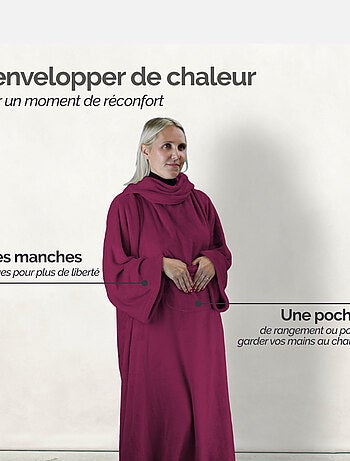 Couverture polaire plaid intégral avec manches et poche - Adulte - Vivezen