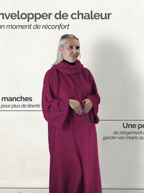 Couverture polaire plaid intégral avec manches et poche - Adulte - Vivezen - Kiabi Couverture polaire plaid intégral avec manches et poche - Adulte - Vivezen - Kiabi