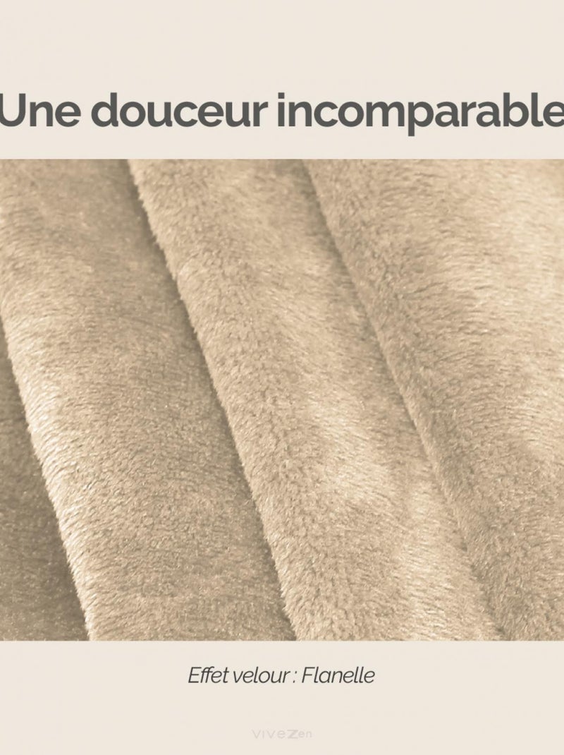 Couverture polaire plaid intégral avec manches et poche - Enfant - Vivezen Beige - Kiabi