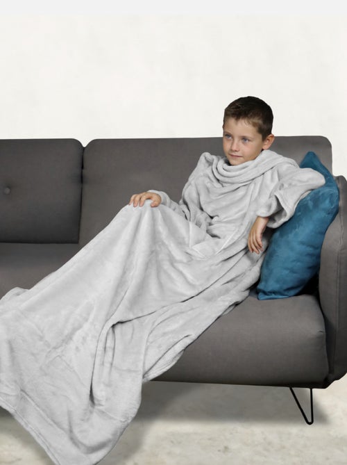 Couverture polaire plaid intégral avec manches et poche - Enfant - Vivezen - Kiabi