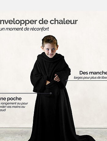 Couverture polaire plaid intégral avec manches et poche - Enfant - Vivezen