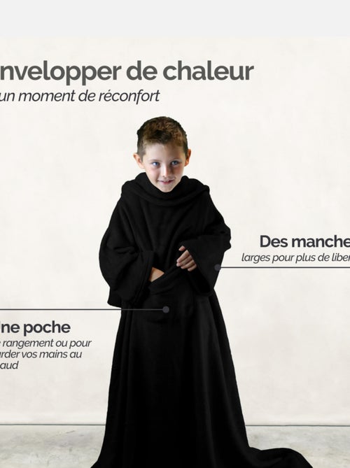 Couverture polaire plaid intégral avec manches et poche - Enfant - Vivezen - Kiabi