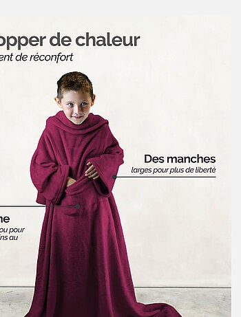Couverture polaire plaid intégral avec manches et poche - Enfant - Vivezen