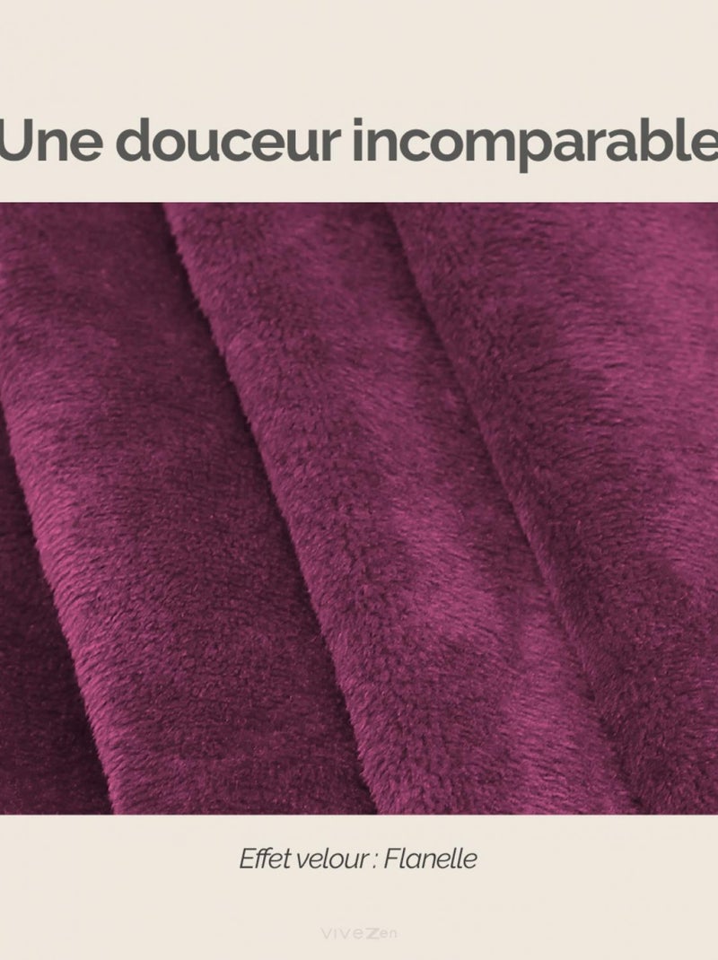 Couverture polaire plaid intégral avec manches et poche - Enfant - Vivezen Violet - Kiabi